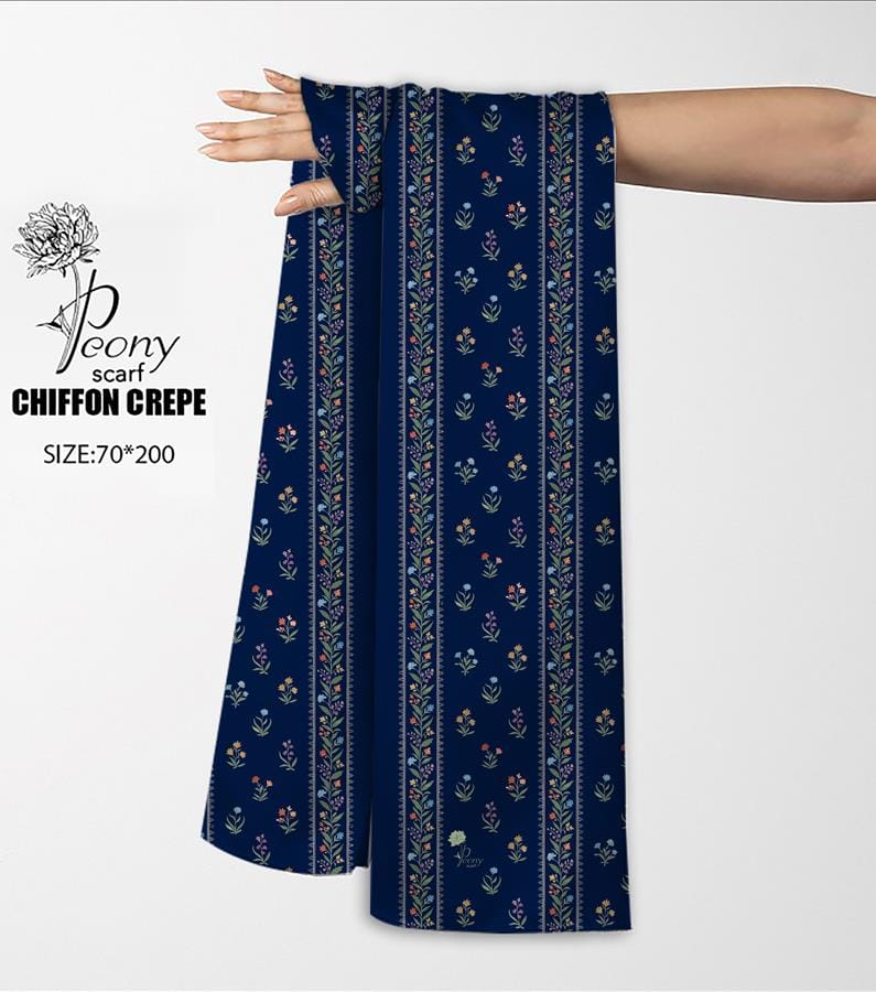 1 Blue Floro Scarf - Image 1