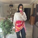 fushia & orange mix Shawl