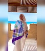 Purple lines Shawl